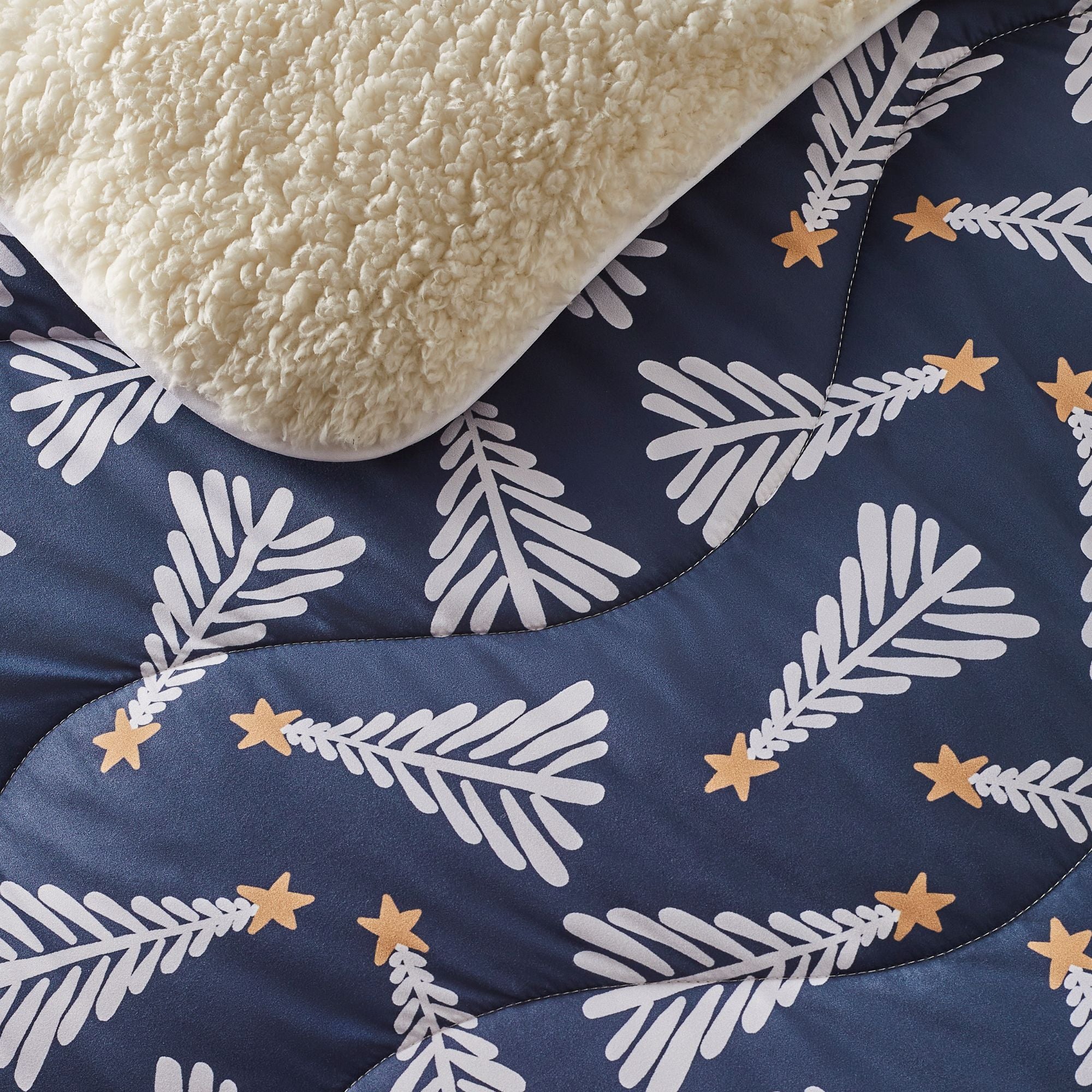Night Lark®  Cosy Sherpa Throw Festive Trees - Image 3
