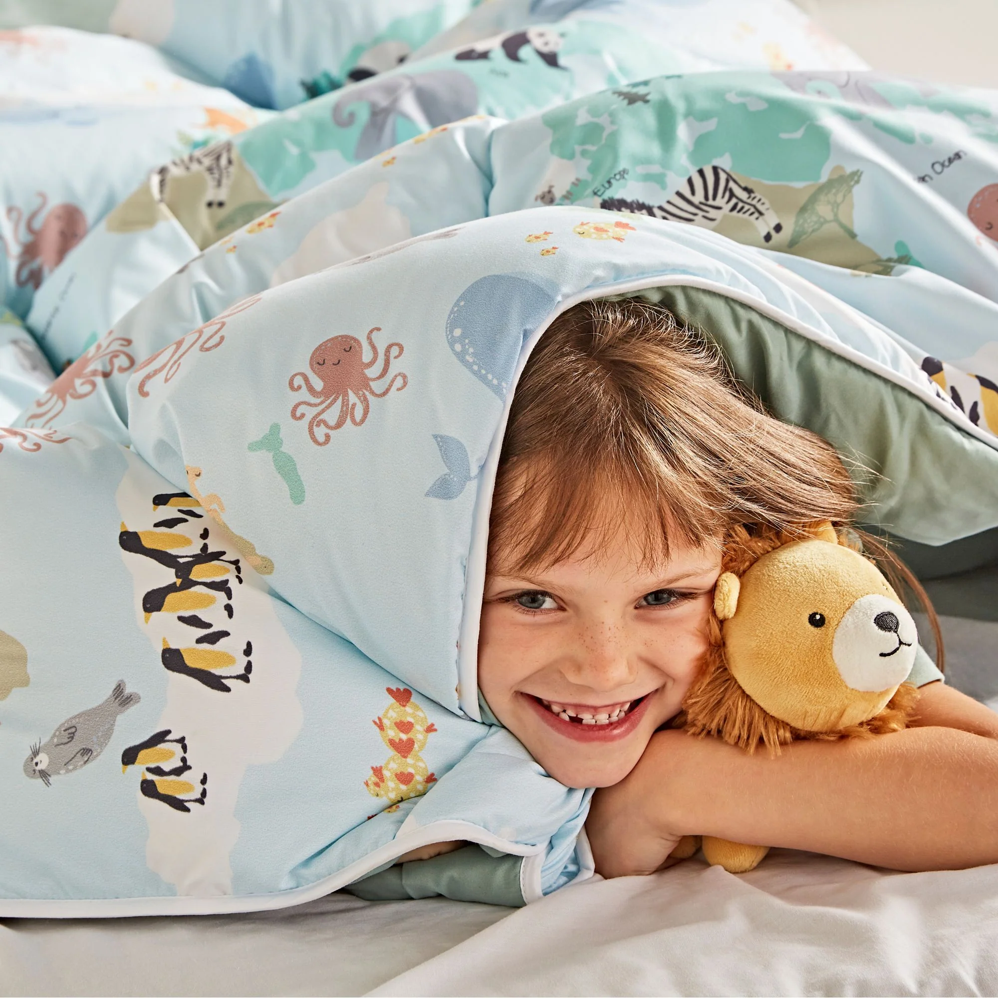 Night Lark® Junior - Animal Atlas - Washable Coverless Duvet Set - Image 4