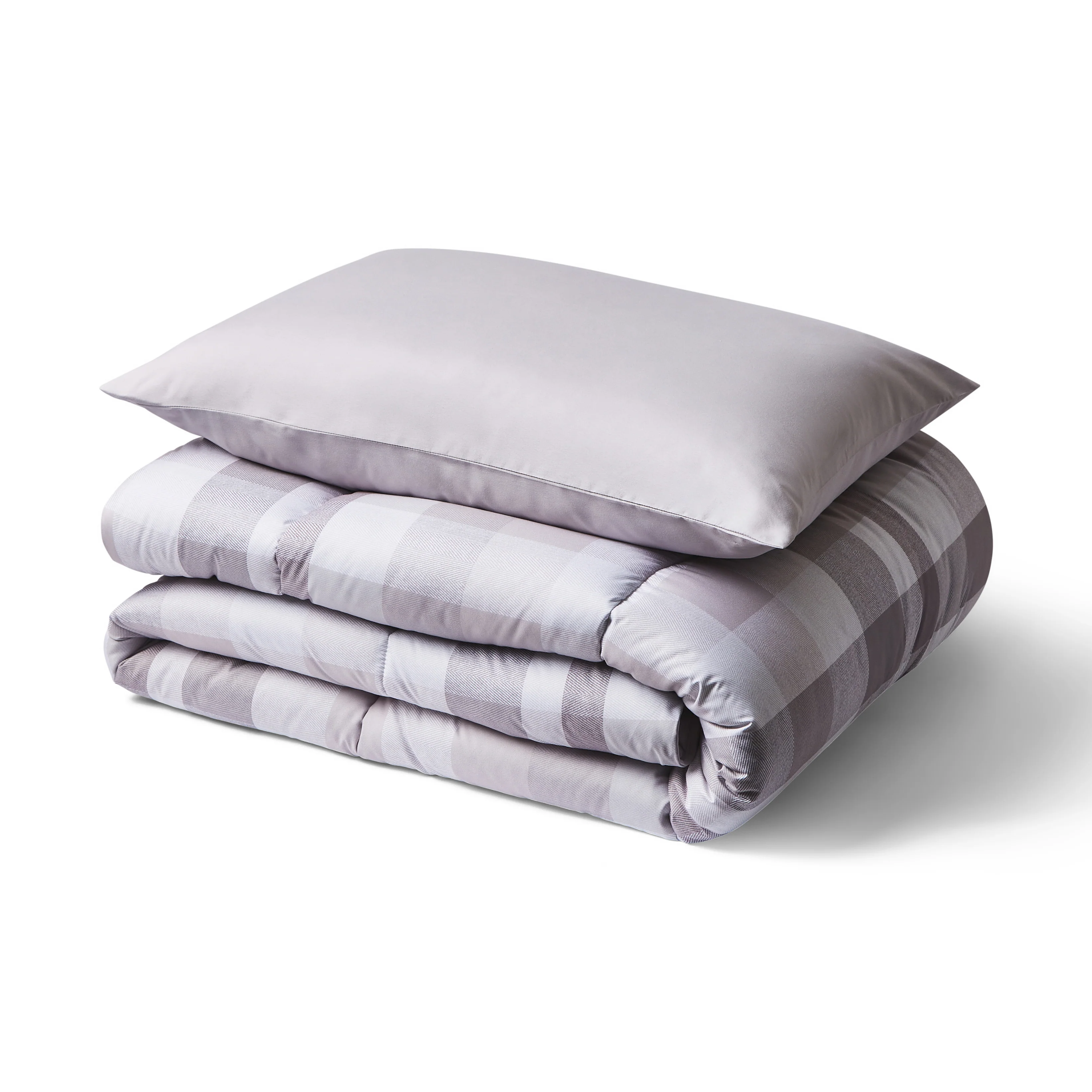 Night Lark® Natural Check Coverless Duvet Set - Image 4