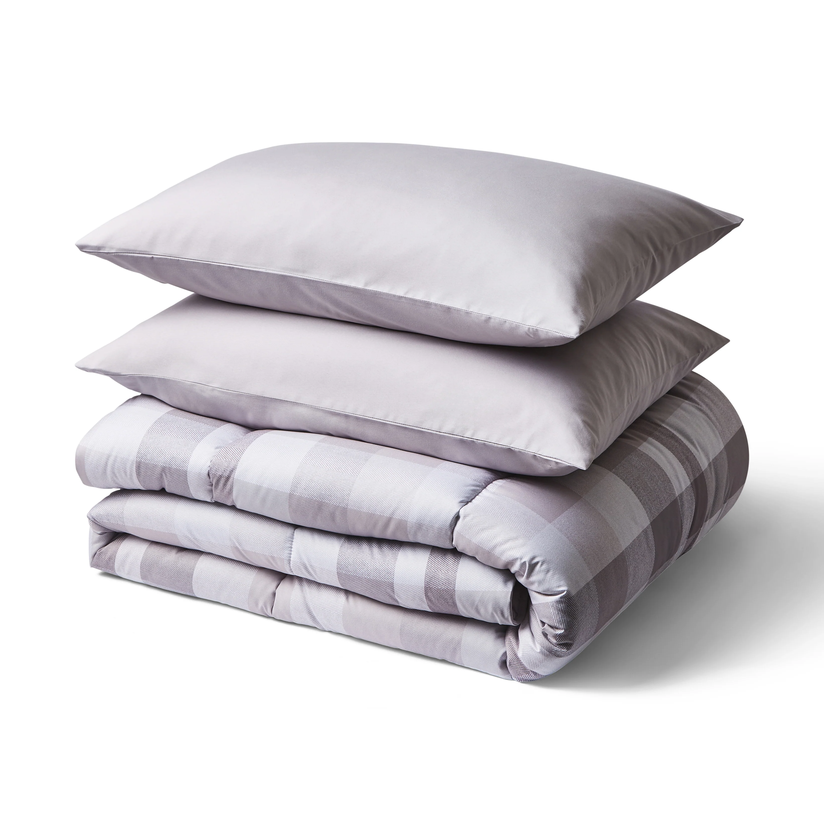 Night Lark® Natural Check Coverless Duvet Set - Image 5