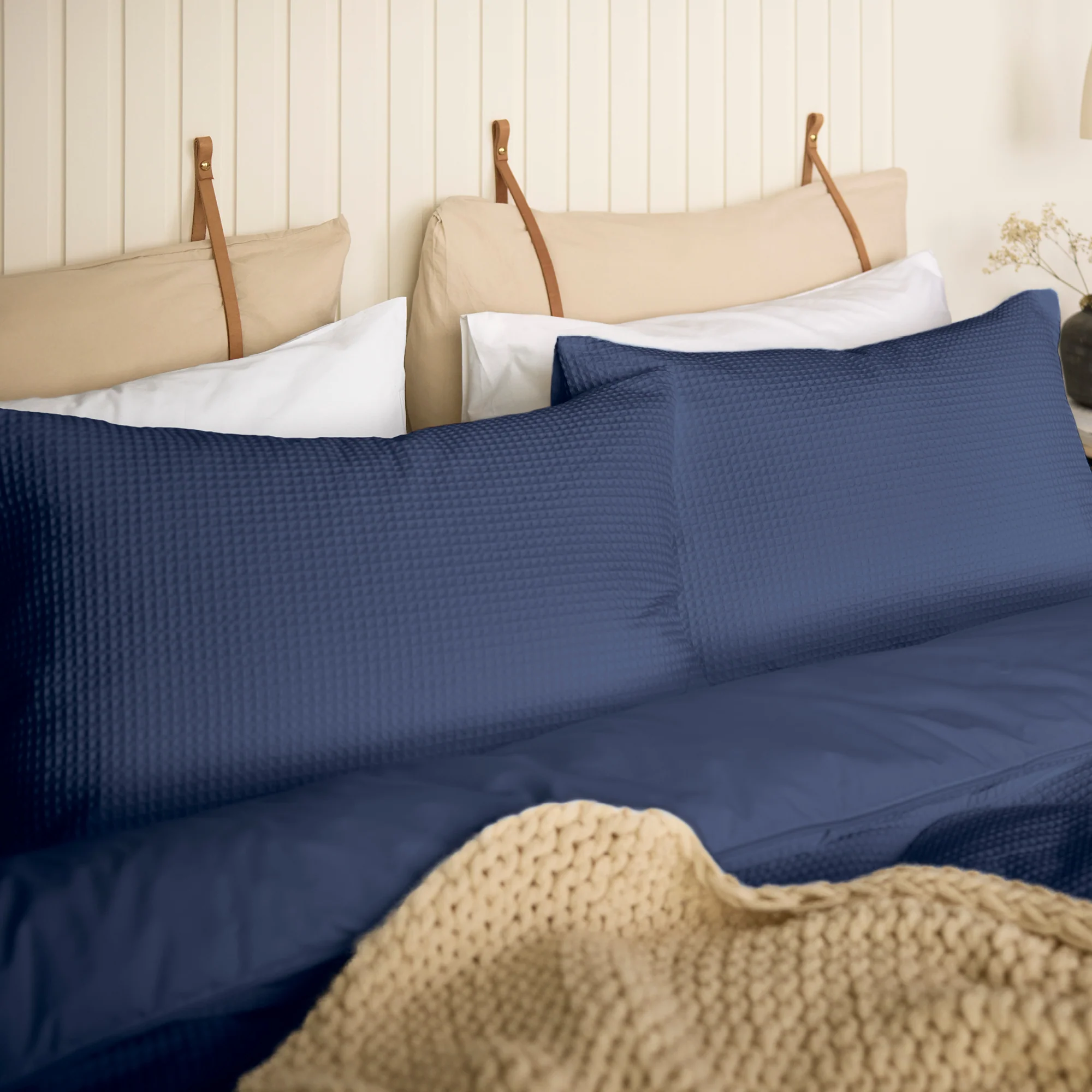 Night Lark®  Natural 100% Cotton Waffle Pair of Pillowcases - Image 17