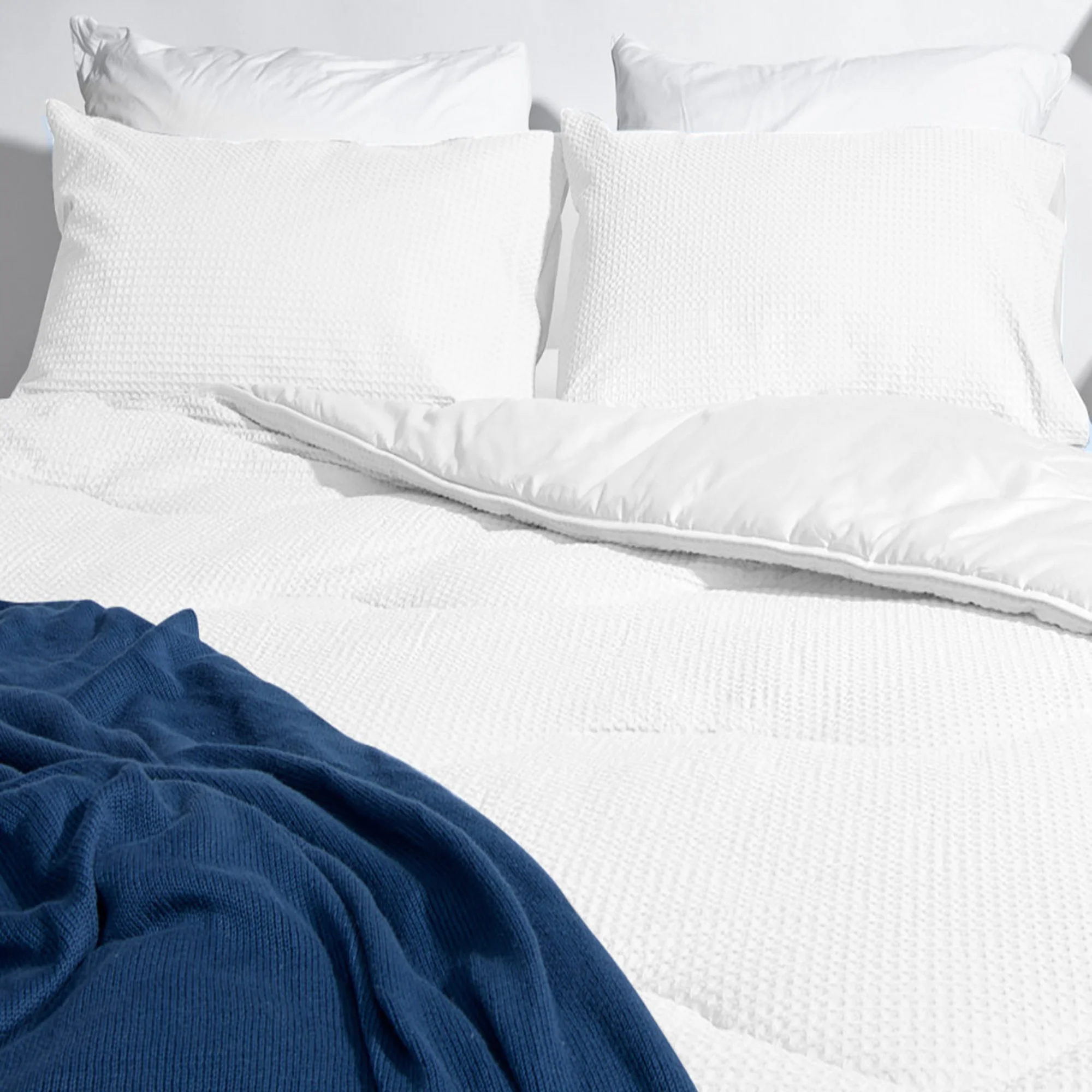 Night Lark®  Natural 100% Cotton Waffle Pair of Pillowcases - Image 5