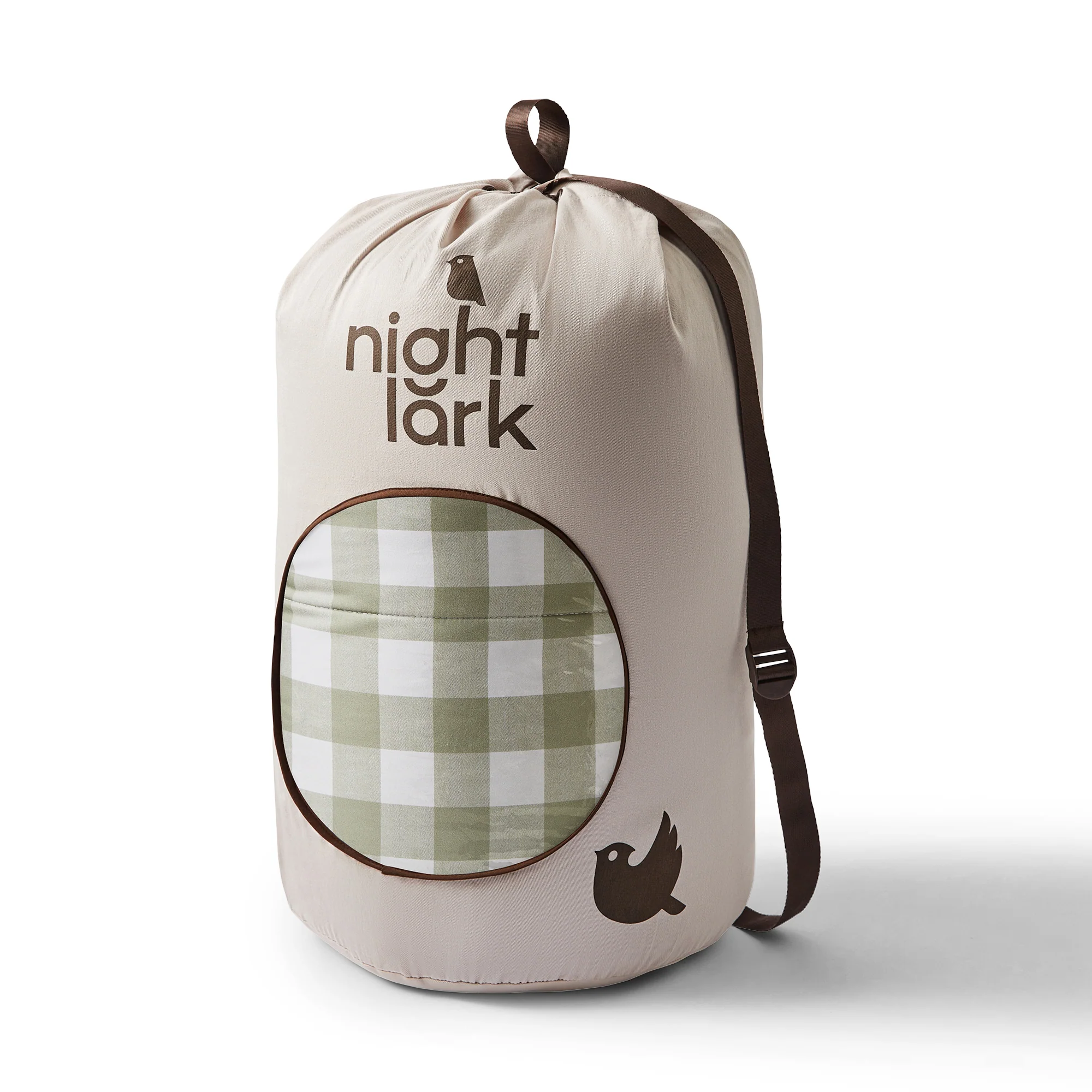 Night Lark® Olive Gingham Coverless Duvet Set - Image 6