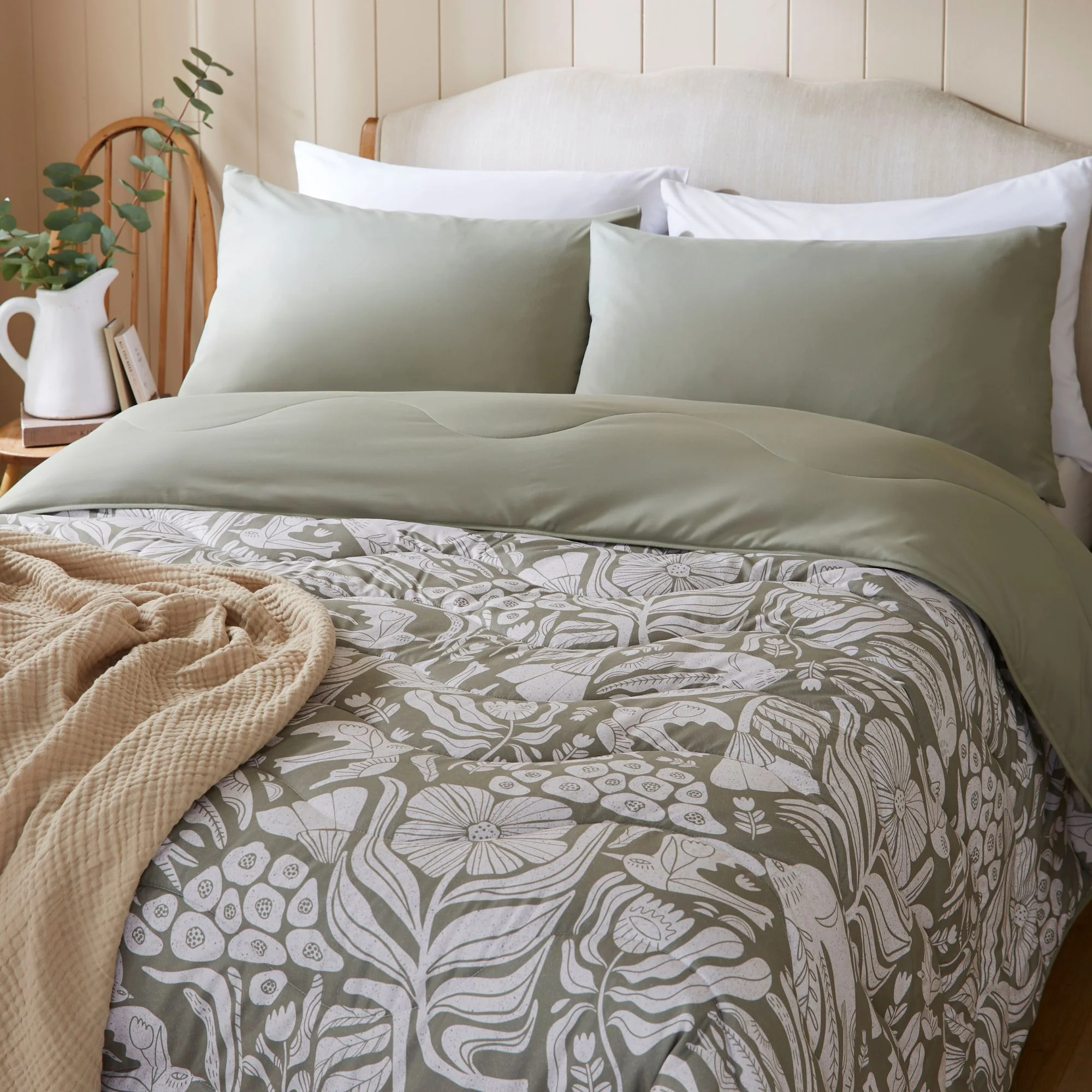 Night Lark® Olive Meadow Coverless Duvet Set - Image 3