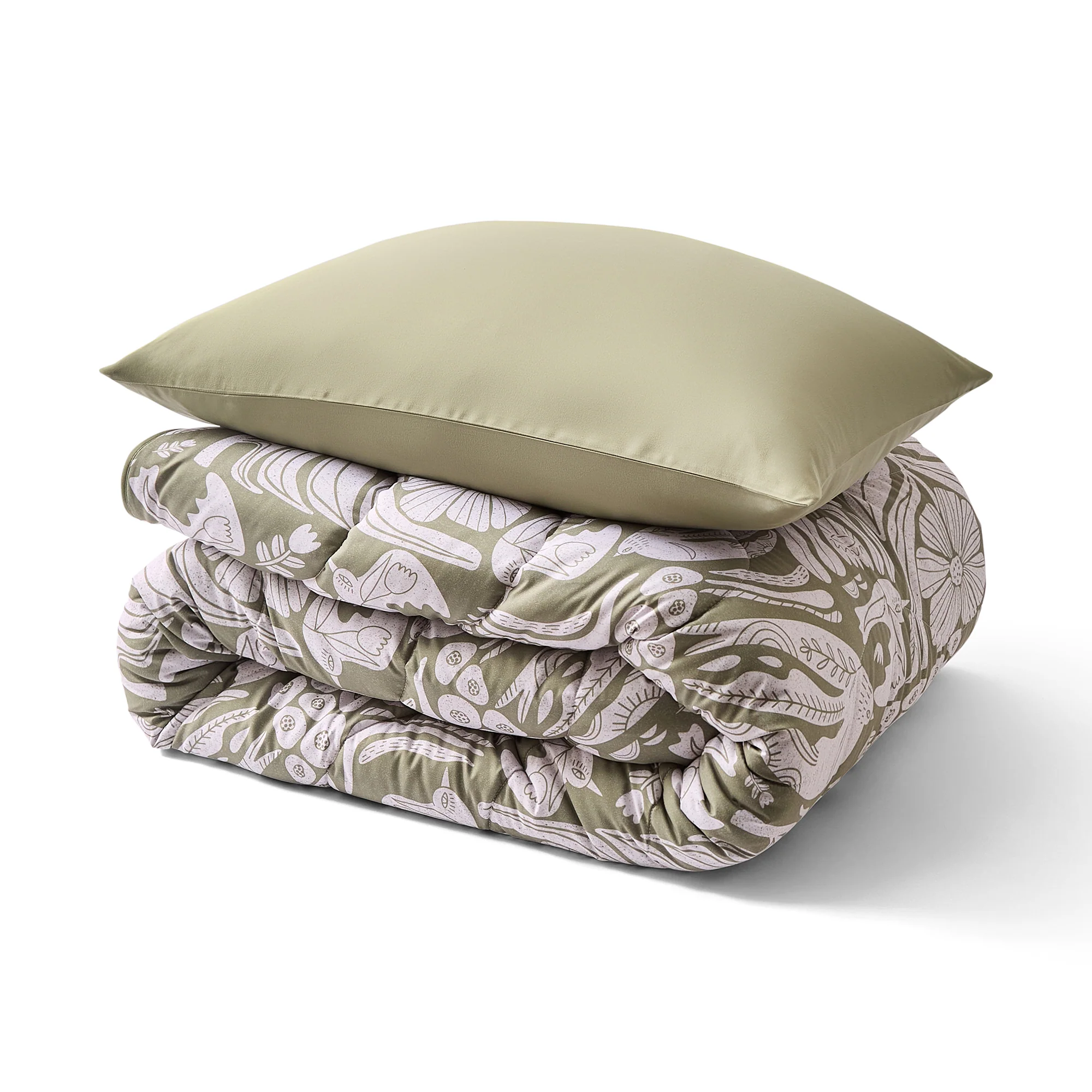 Night Lark® Olive Meadow Coverless Duvet Set - Image 4