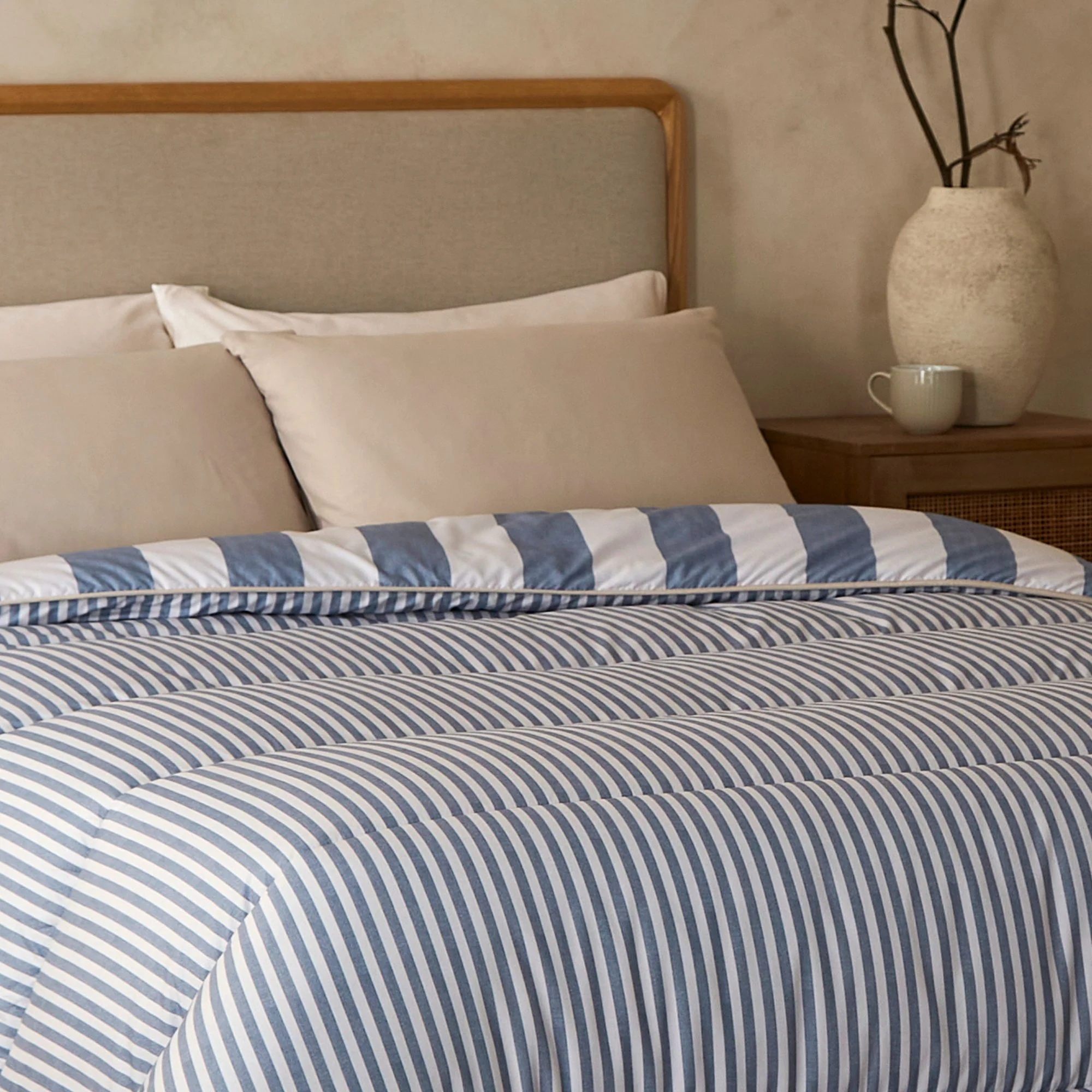 Night Lark® Reversible Herringbone Stripes Coverless Duvet Set