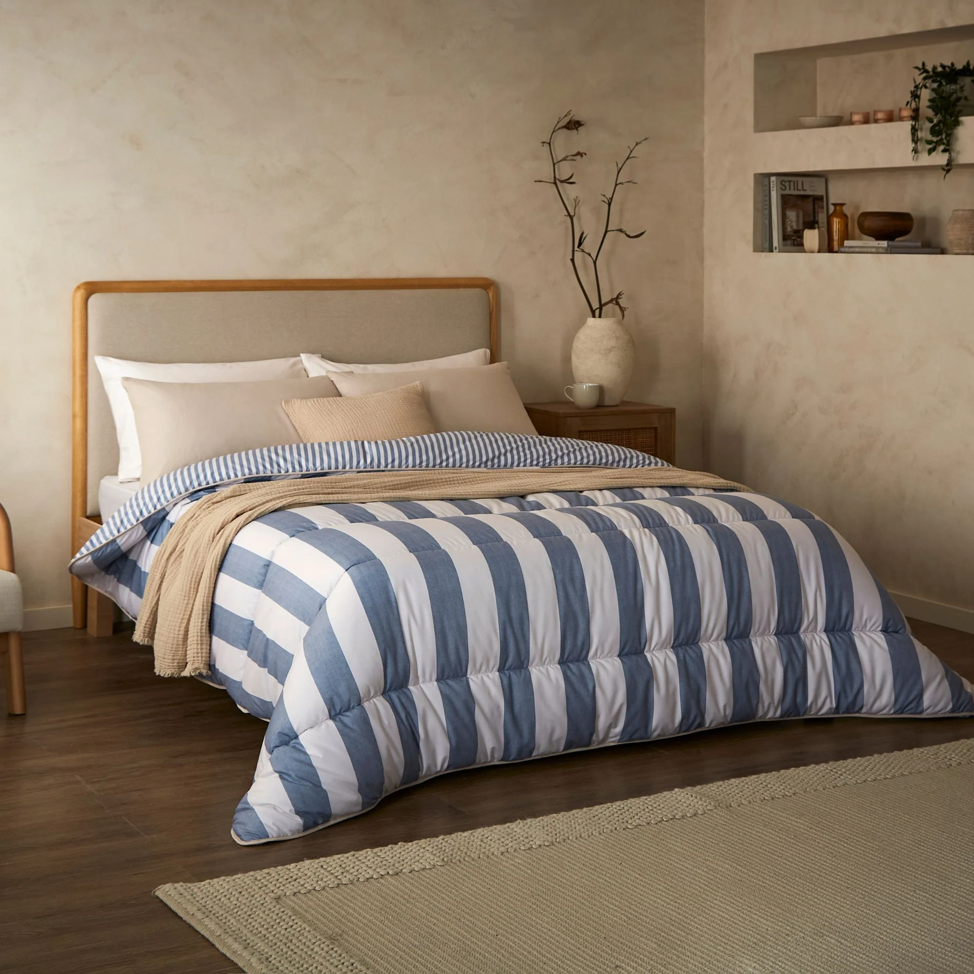 Night Lark® Reversible Herringbone Stripes Coverless Duvet Set - Image 2
