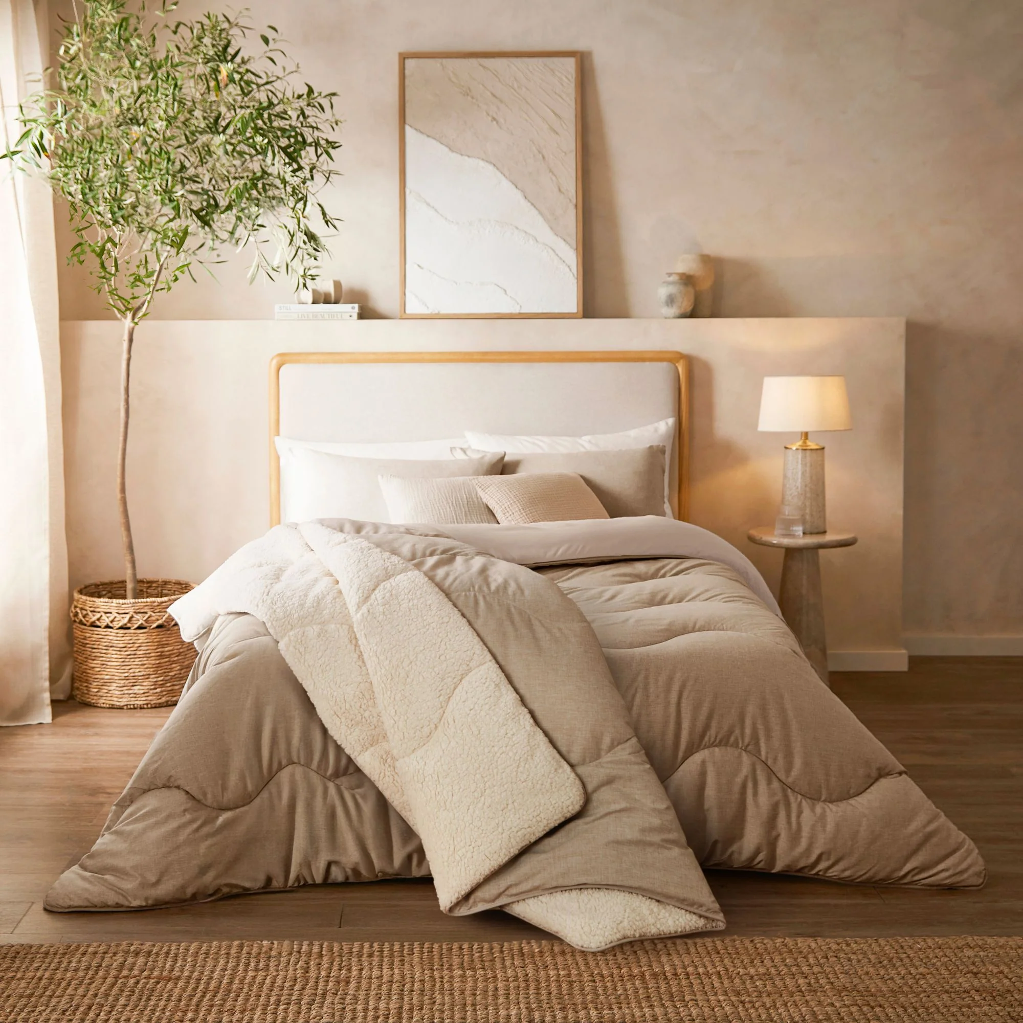 Night Lark® Soft Weave Sherpa Throw – Natural Oat - Image 4