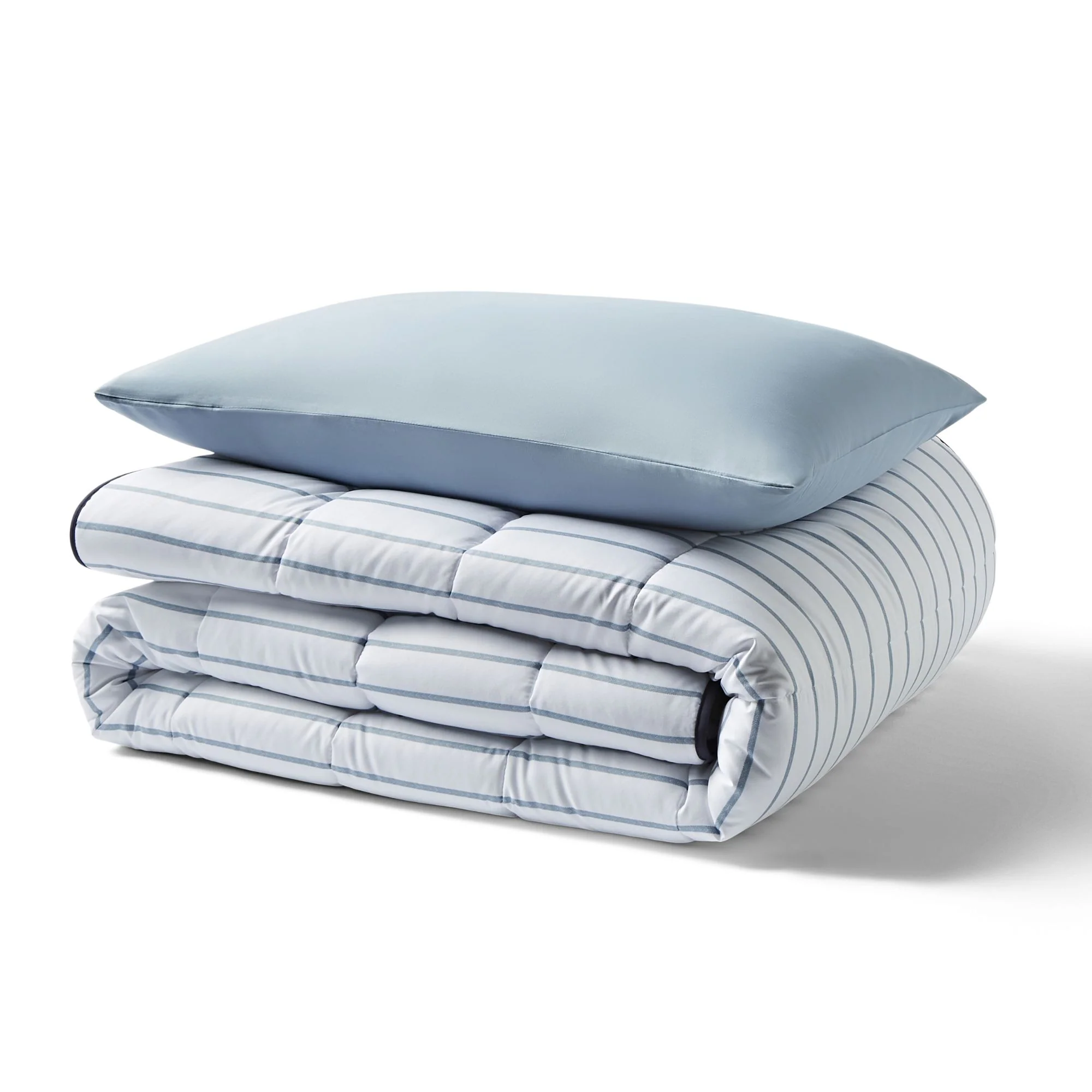 Night Lark® Ticking Stripe Coverless Duvet Set - Image 4