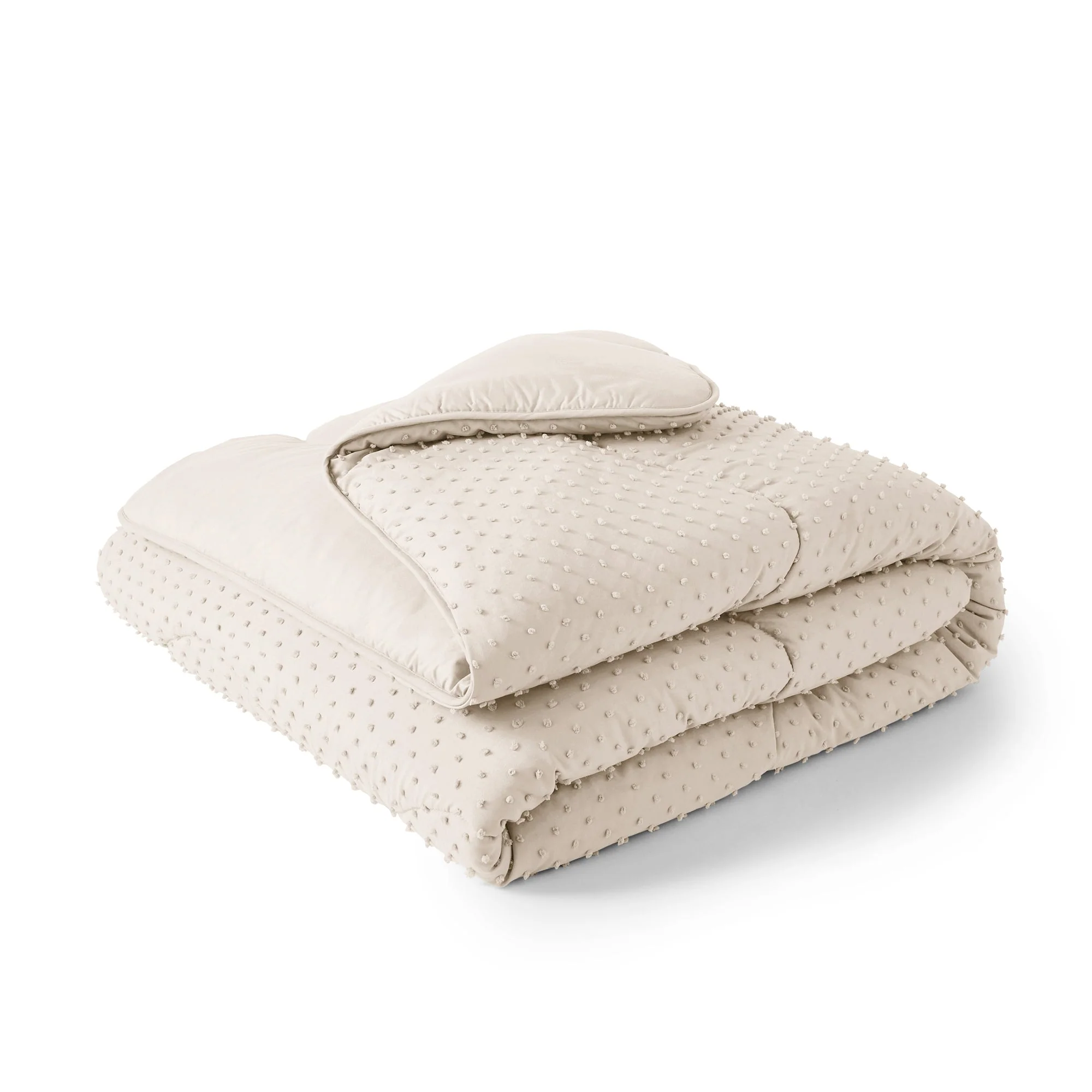 Night Lark® Tufted Dots Coverless Duvet Set - Warm sand - Image 4