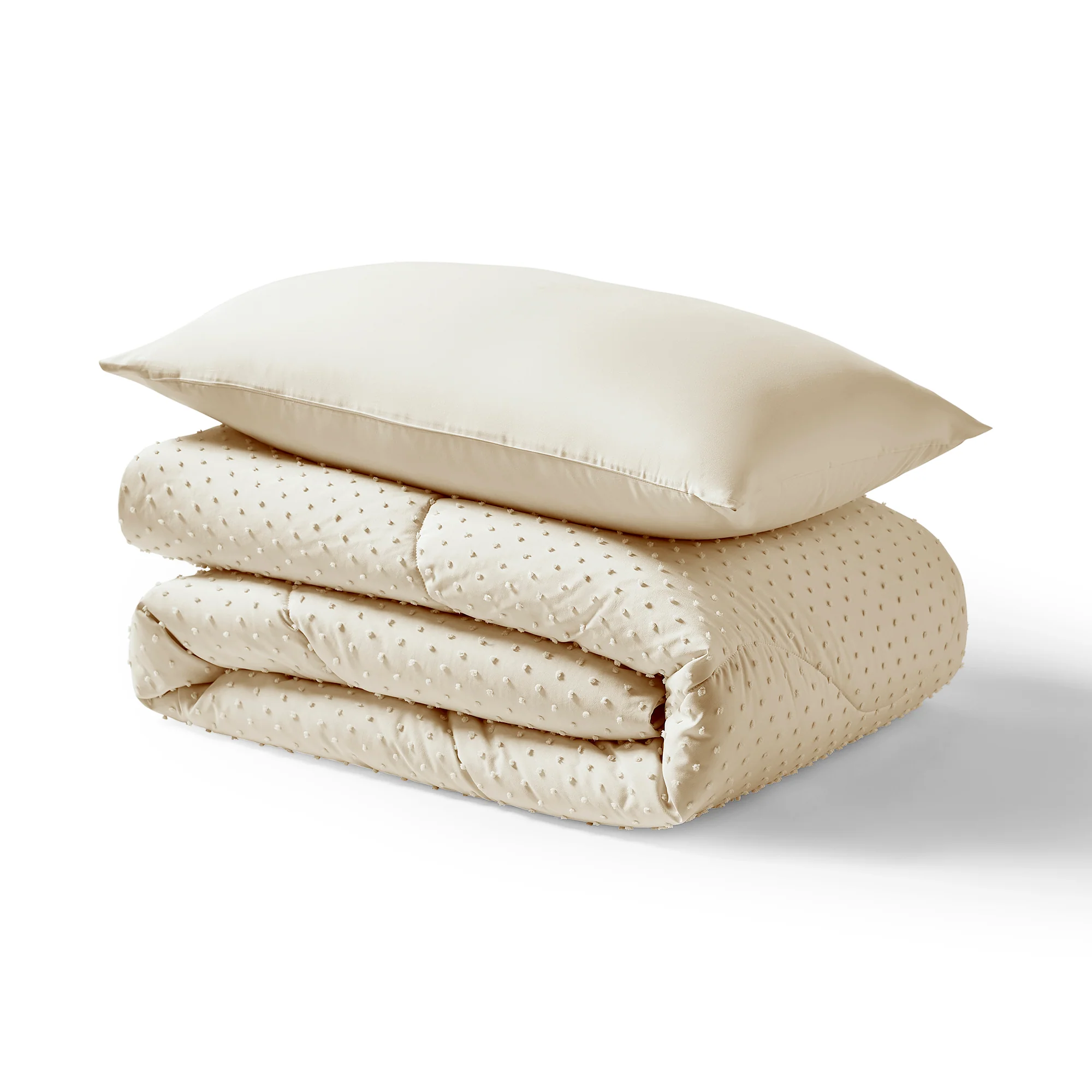 Night Lark® Tufted Dots Coverless Duvet Set - Warm sand - Image 5